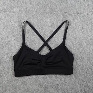 All Access Sports Bra Women Extra Small Black Ruched Front Strappy Racerback